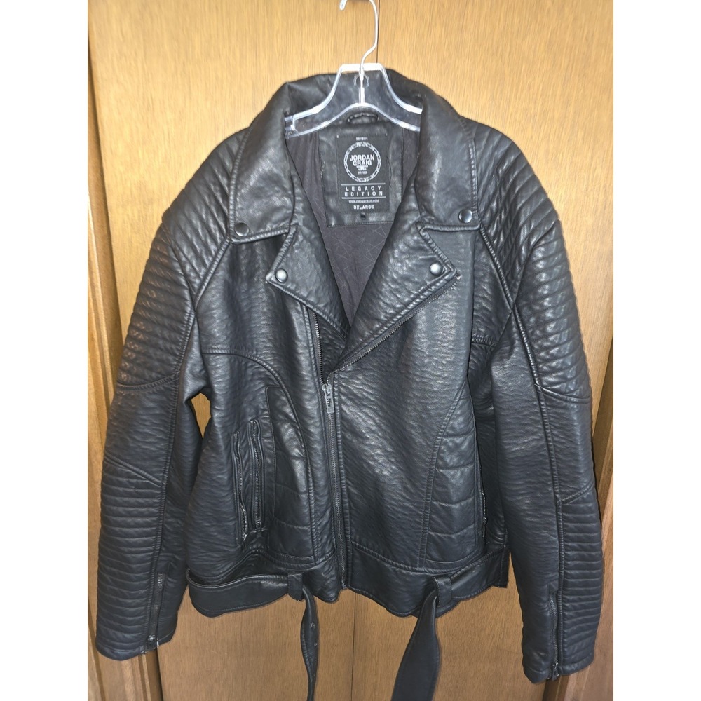 JORDAN CRAIG  BLACK FULL ZIP Leather Legacy Edition Coat  MENS‎ SZ 3xl